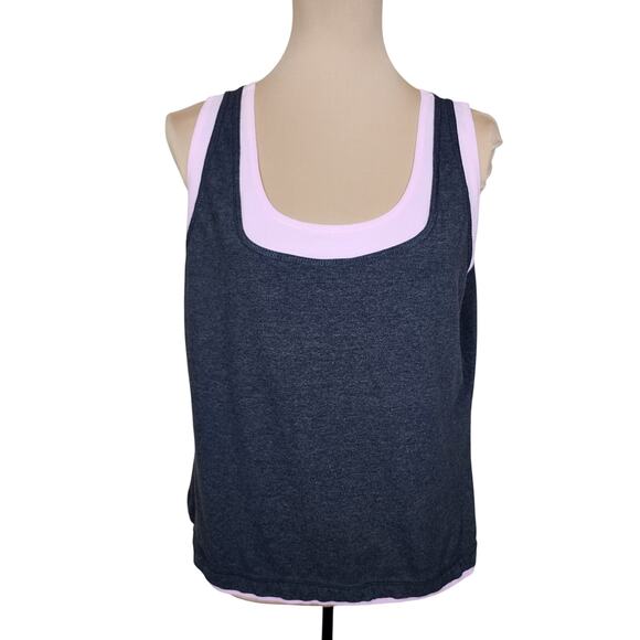 Grey XL Pink Trim Tank Top - Picture 1 of 4